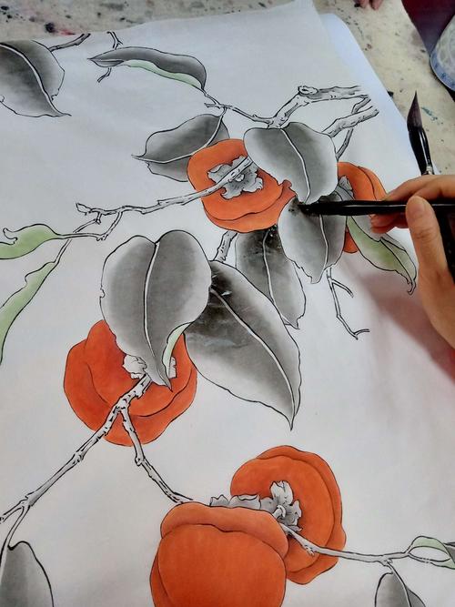 红柿子工笔画