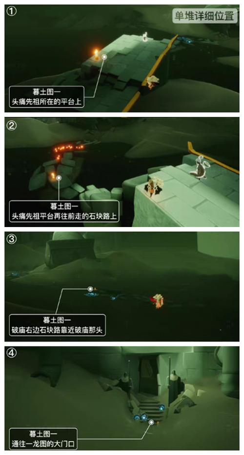 第一组季节蜡烛刷新位置1,季节蜡烛在丸子头先祖后面,位于高台上.