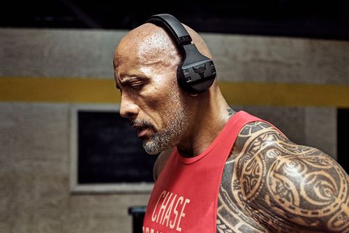 the rock launches his own sweat-proof workout headphones