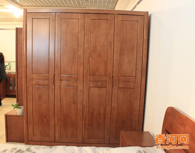 香河家具城实木家具卧室四/五门衣柜储物柜大衣柜