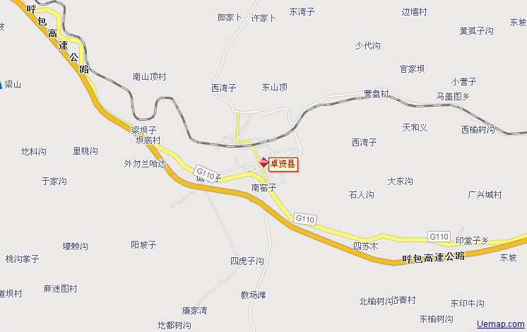 乌兰察布市卓资县地图