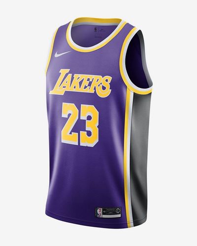 46467099nike主场球衣詹姆斯紫金湖人队