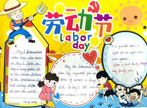 小学生劳动节英语手抄报图片