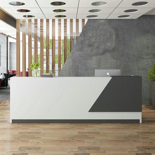 欧宝美前台接待台办公桌简约现代公司收银台咨询台吧台迎宾柜台视频