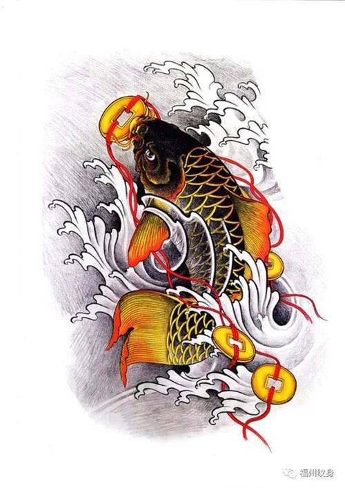 鲤鱼纹身有吉祥的寓意!