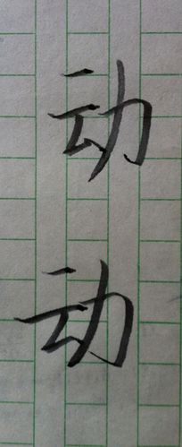 书法简体"动"字怎么写?