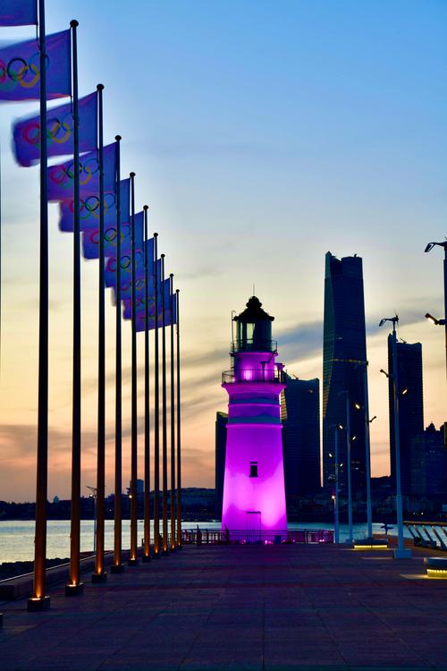 浮山湾;五四广场,奥帆中心,情人坝灯塔·青岛