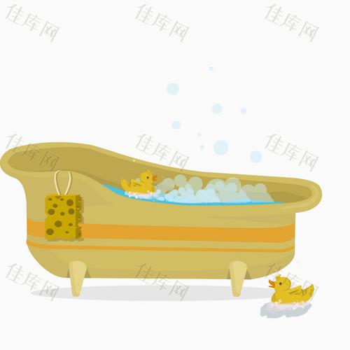 泡沫浴盆_卡通手绘_1280*1280px_编号6712103_png格式