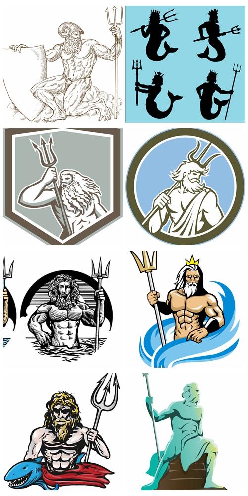 海神波塞冬的简笔画