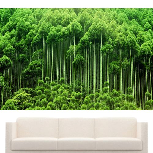 绿色森林大自然树林树木卧室酒店客厅背景墙贴画田园