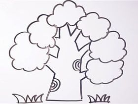 植树节大树简笔画画法图片步骤