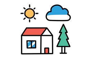 蓝天白云还有一个小房子