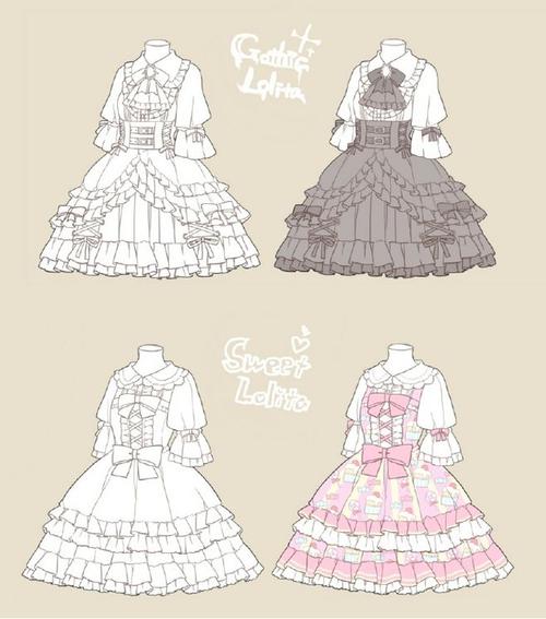 lolita动漫裙子样式绘画参考,每种都美美哒,自己收藏