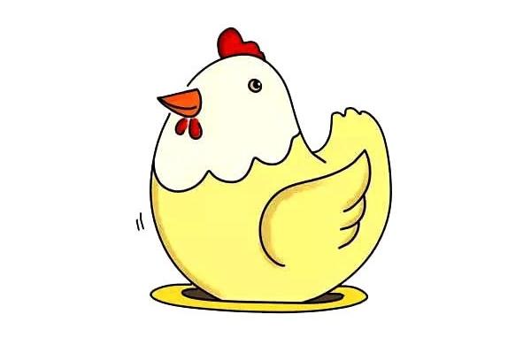 卡通母鸡简笔画的画法