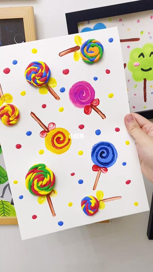 棒棒糖创意画_棒棒糖_创意画_绘画_创意美术_diy_少儿