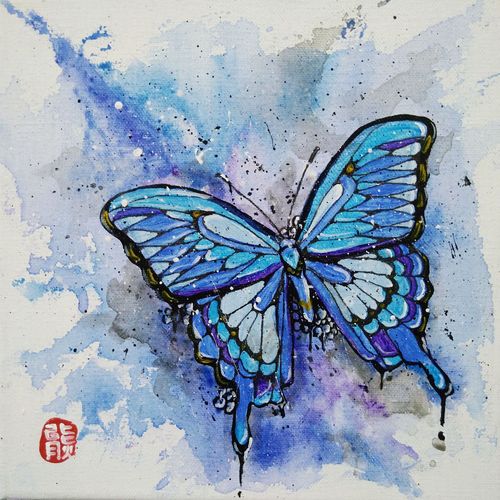 梦幻,丙烯,水彩风,蝴蝶    