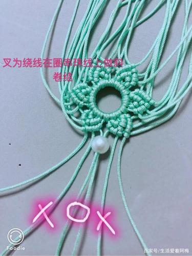 diy结绳编织:几根玉线编一条雪花挂件,结绳手工附教程!