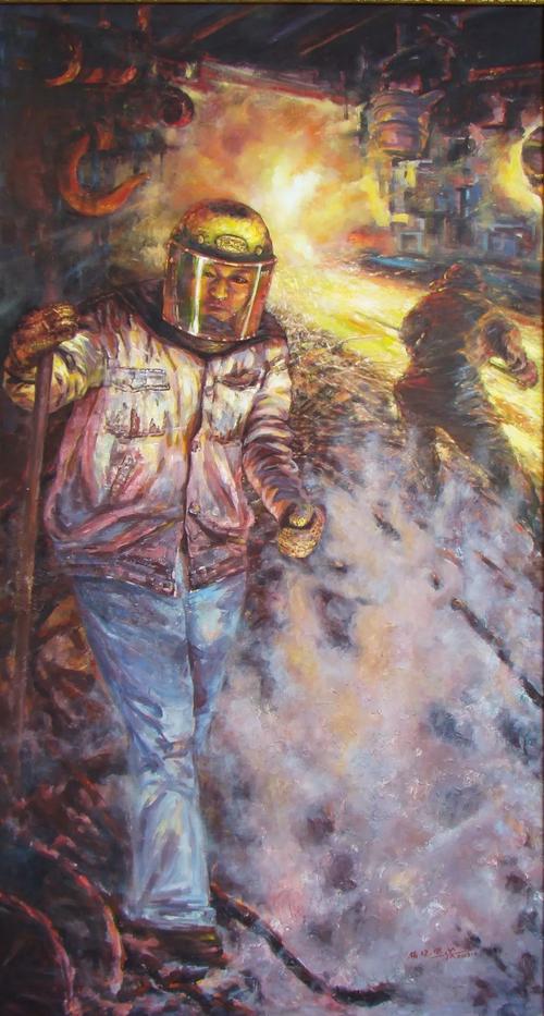 《劳动者》160x85cm 布面油画 2013年