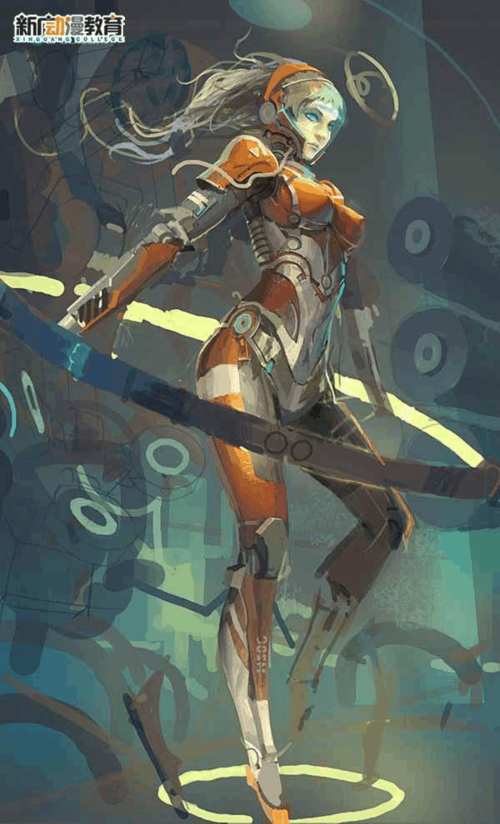 新广动漫ps教程 绘制科幻女机器人