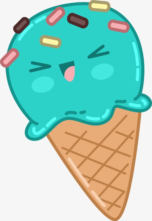 绿色卡通可爱甜筒