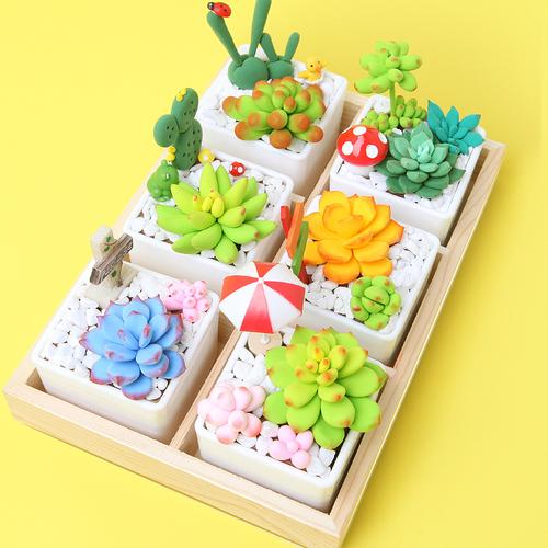 儿童超轻粘土diy多肉黏土彩泥橡皮泥材料包幼儿手工制作套装玩具