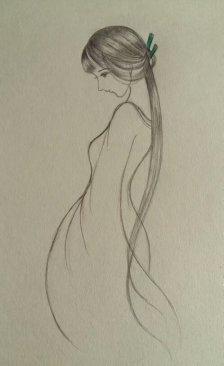 素描古风鱼简笔画