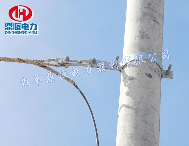 adss光缆抱箍安装电线杆示意图