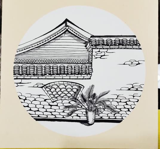 写生风景速写线描徽派建筑练习_建筑_风景_祥隆花园自由行热门攻略