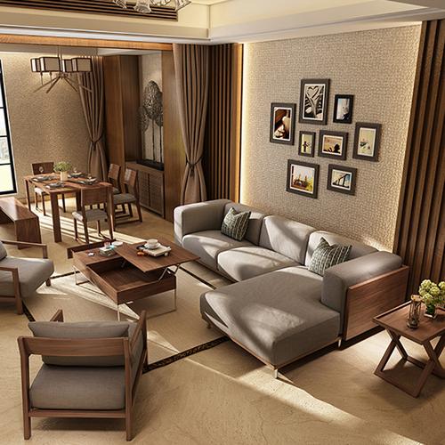 淮木 布艺沙发小户型三人组合简约现代家具日式可拆洗