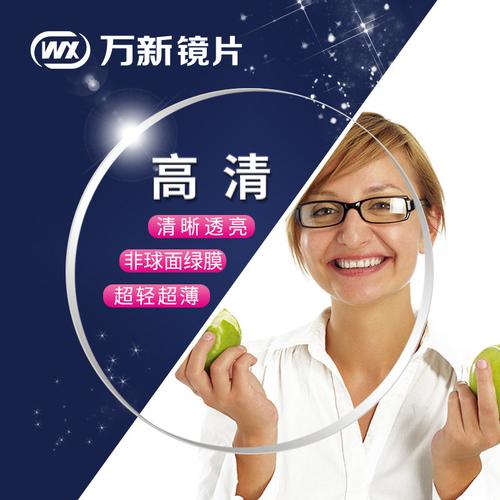 万新镜片156160174超薄防蓝光高清非球面近视散光镜片配度数