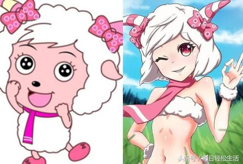 当童年动漫角色拟人化,红太变的妩媚诱惑,美羊羊变成可爱正太?