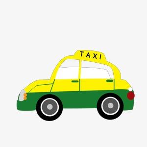 儿童画简笔画作品图片欣赏《开的士的小牛人物简笔画出租车简笔画