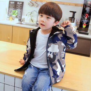男童风衣外套春款2儿童装迷彩服4宝宝冲锋衣6幼童男孩5潮三岁