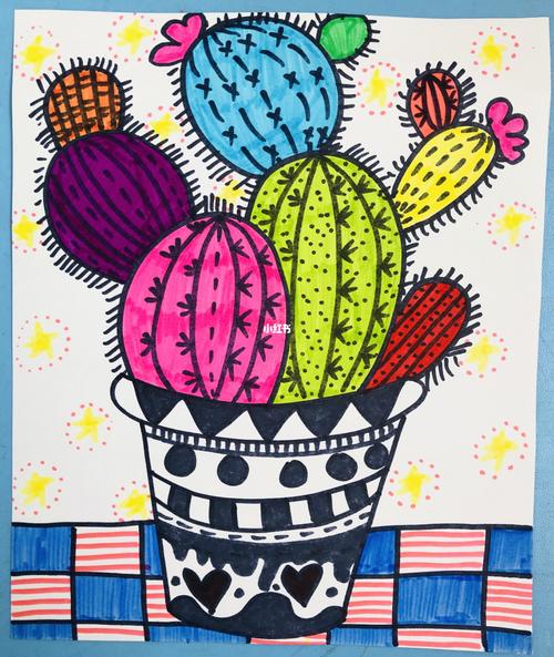 仙人掌_仙人掌_儿童画_文化_绘画