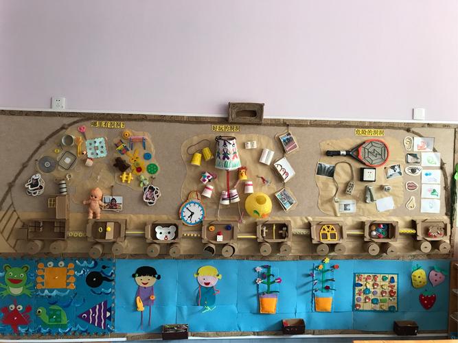 主题下的互动墙饰--火车钻山洞