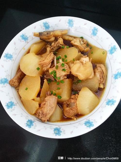 白萝卜烧鸡块