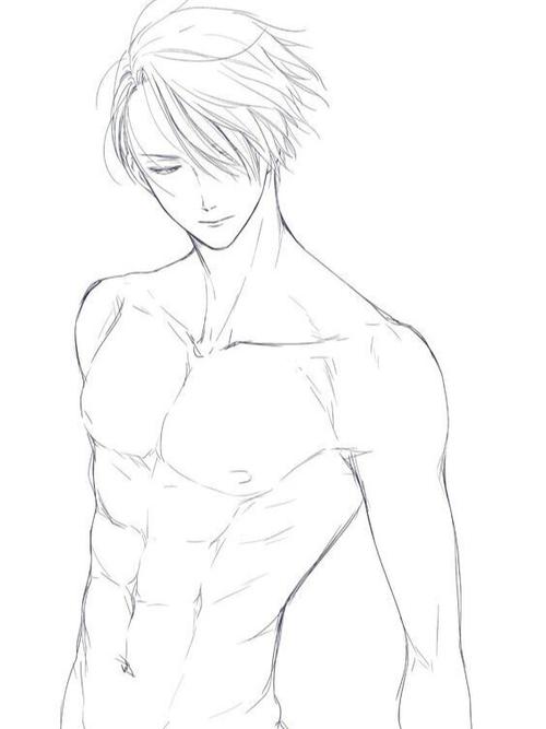 线稿参考 | 腹肌线稿绘画临摹素材_线稿_绘画_素材_腹肌_临摹_线条画