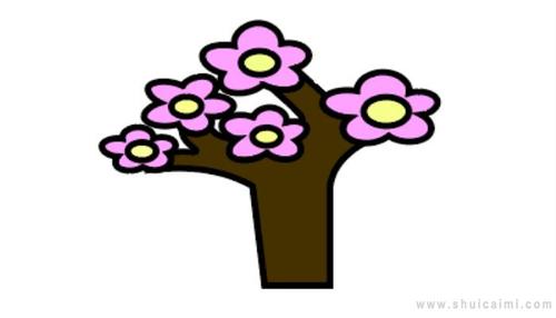 桃花树简笔画怎么画桃花树简笔画简单