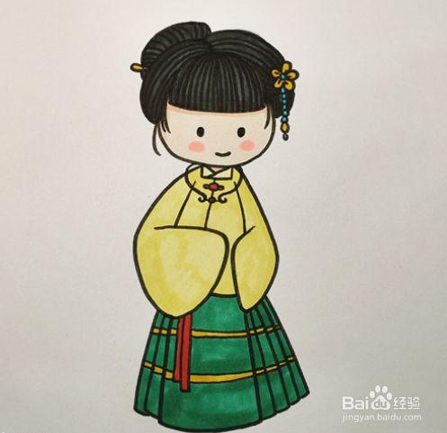 汉服的简笔画怎么画