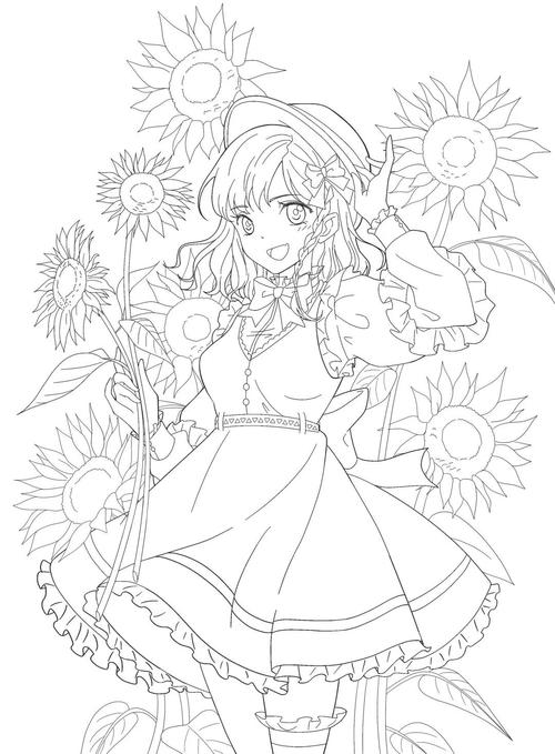 洛丽塔线稿,满足你的上色愿望!