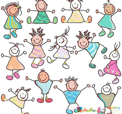 贴纸图案 小女孩 卡通人物 可爱卡通人物 可爱小女孩 跳舞 舞蹈 白