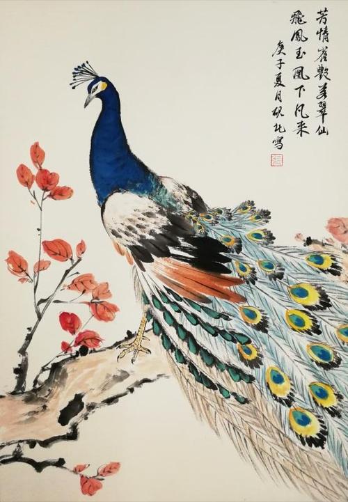 国画 孔雀