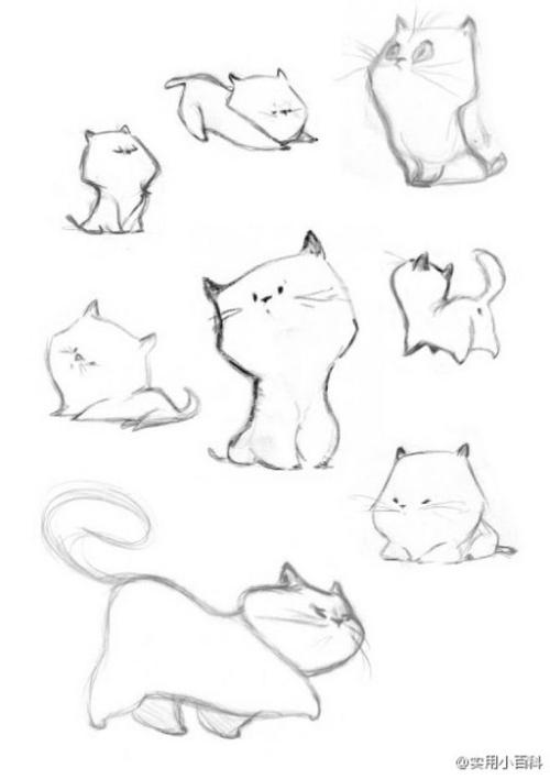 简单素描猫咪72可爱