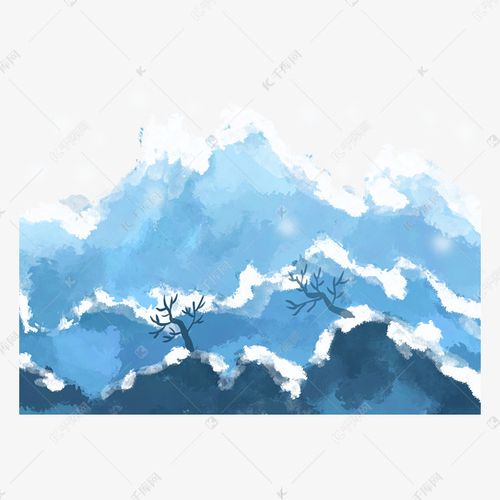 冬季水墨雪山