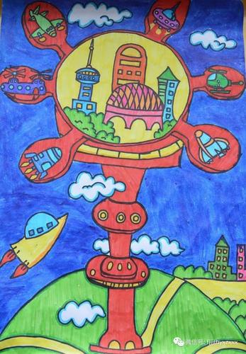 4k素描纸的科技幻想画手抄报 科技幻想手抄报