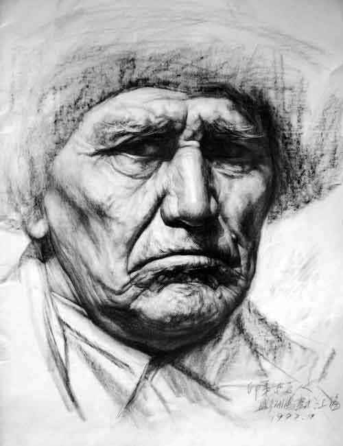 老人素描简笔画集