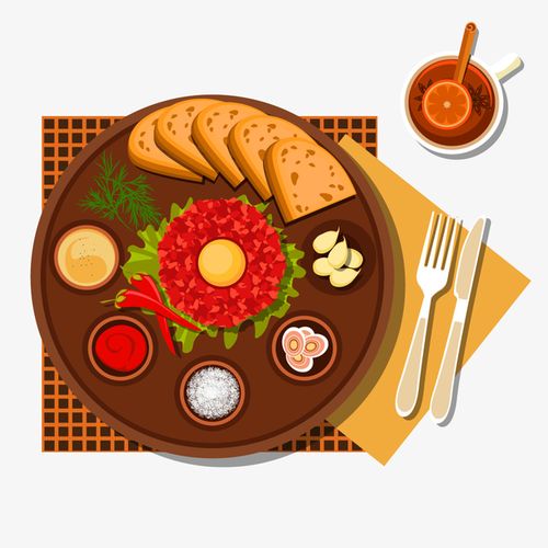 卡通美食西餐矢量素材