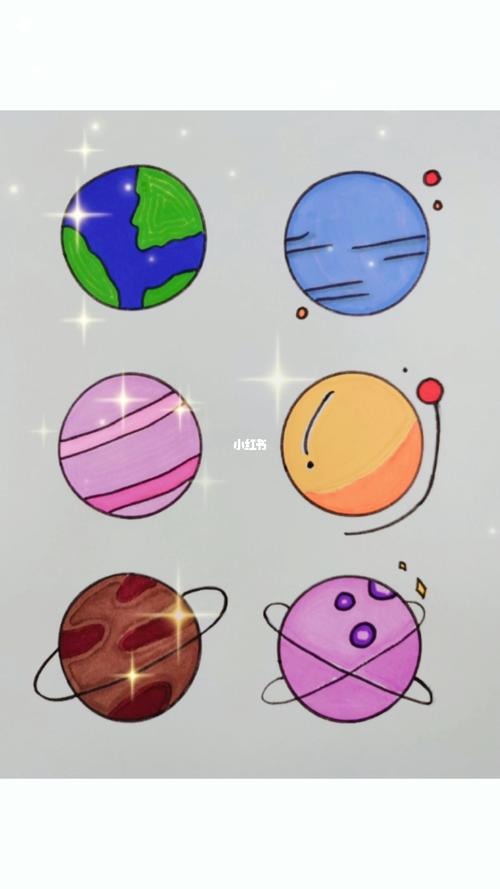 简笔画教程 #自学画画 简单易学的星球,先准备圆形,就