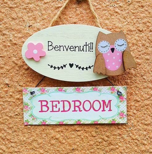 装饰挂牌 bedroom 幼儿园 可爱猫头鹰婴儿卧室门牌 童趣小公主挂牌