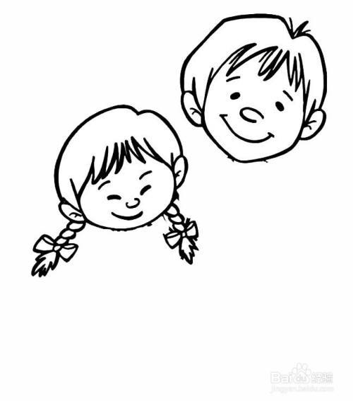 双胞胎妹妹简笔画